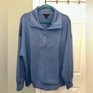 Rae Mode 3XL Women’s Half-Zip Pullover Sweatshirt in Dusty Blue